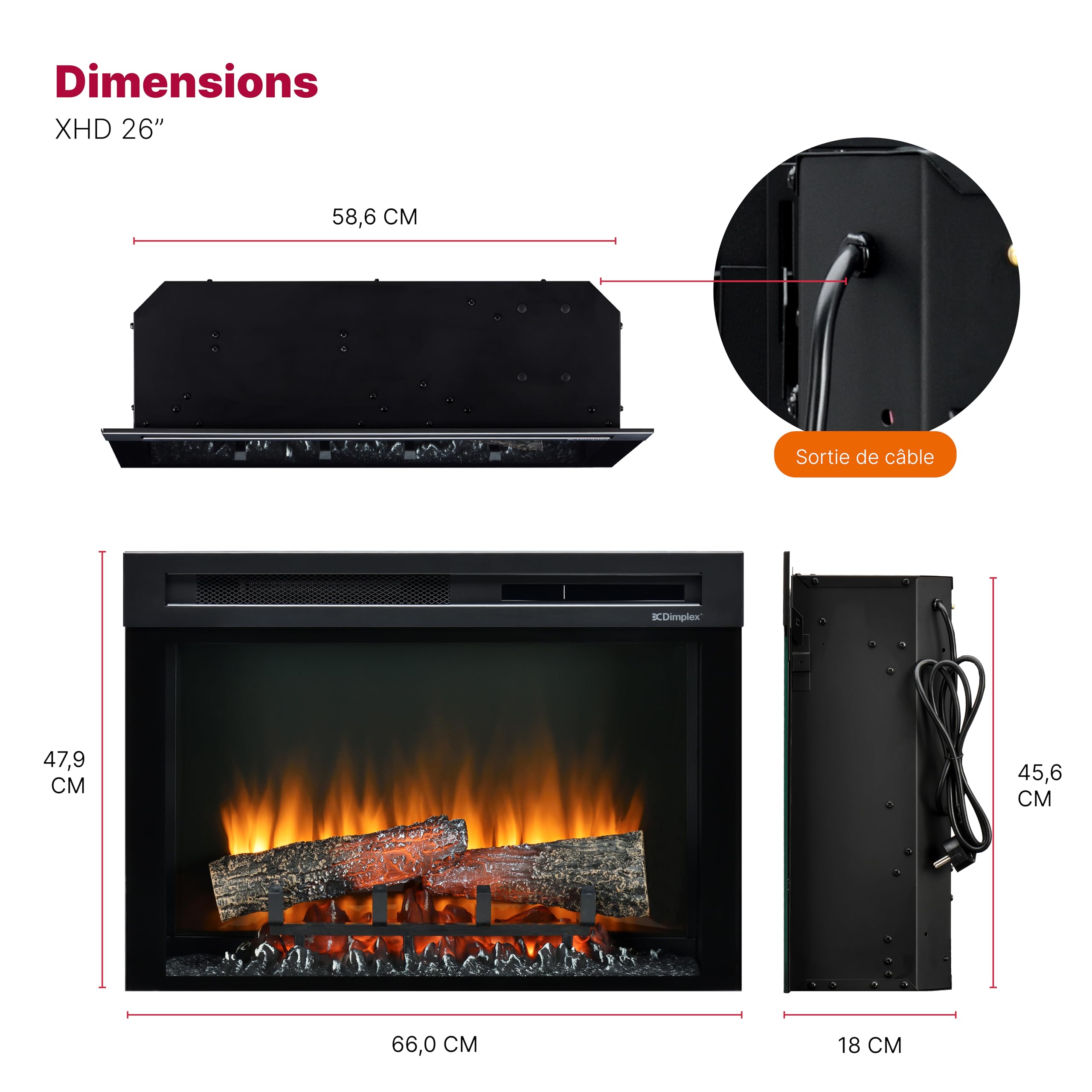 dimplex-xhd-26-insert-lectrique-optiflame-1400-w-26 image 2