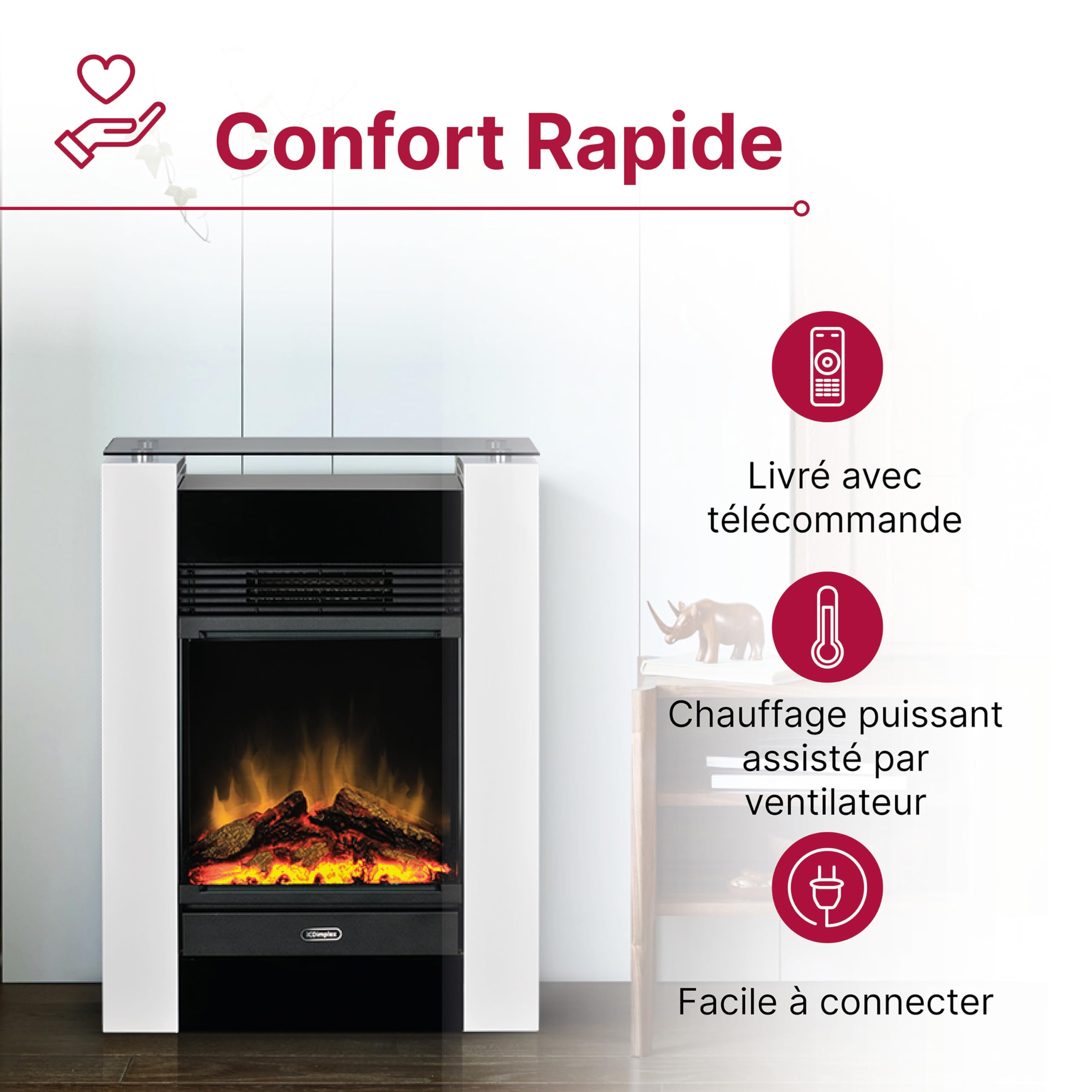 dimplex-gisella-po-le-lectrique-blanc-optiflame-1500w image 2
