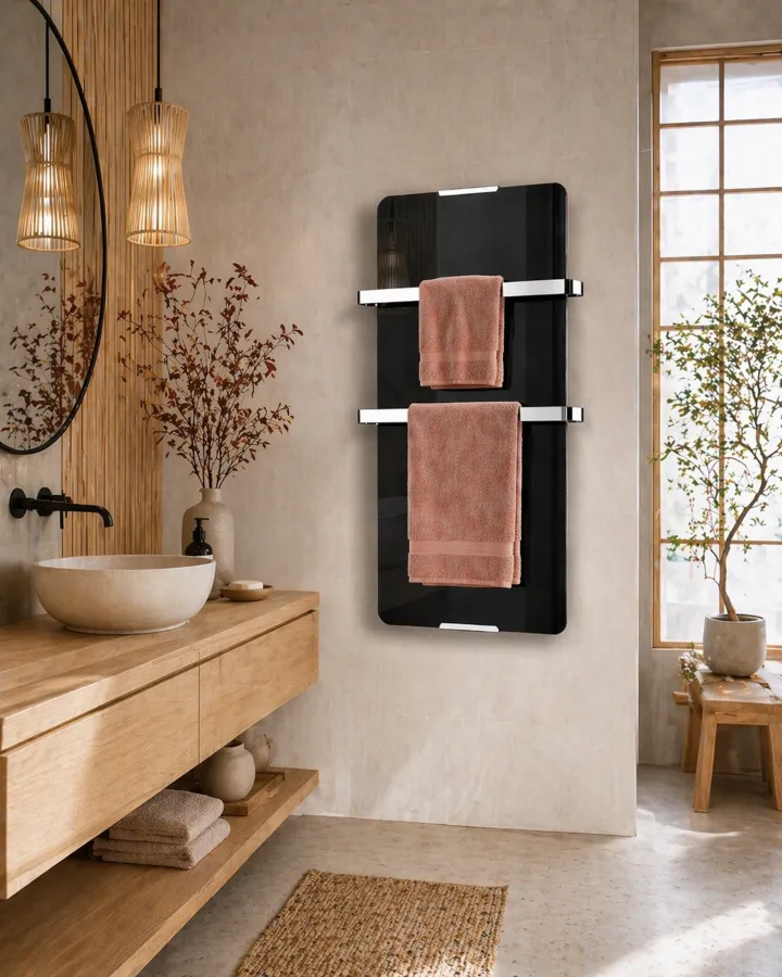 chemin-arte-volcano-radiateur-s-che-serviettes-noir-600w-90cm image 1